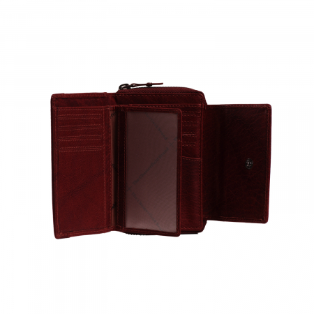 Portofel dama din piele naturala, The Chesterfield Brand, Hanoi, cu protectie anti scanare RFID, Visiniu [2]