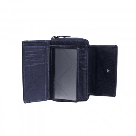 Portofel dama din piele naturala, The Chesterfield Brand, Hanoi, cu protectie anti scanare RFID, Bleumarin [3]