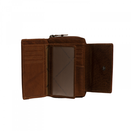 Portofel dama din piele naturala, The Chesterfield Brand, Hanoi, cu protectie anti scanare RFID, Maro coniac [3]