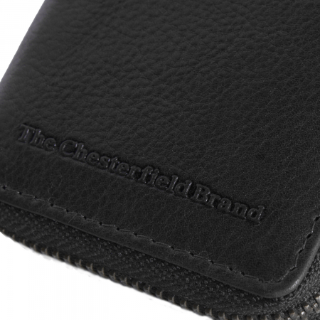 Port carduri din piele naturala, The Chesterfield Brand, cu protectie anti scanare RFID, Jim, Negru [5]