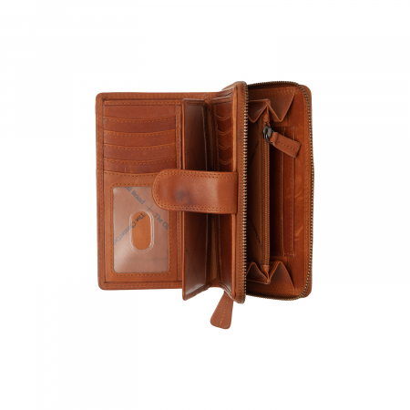 Portofel dama din piele naturala, The Chesterfield Brand, Charlotte, cu protectie anti scanare RFID, Maro coniac [3]