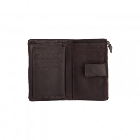 Portofel dama din piele naturala, The Chesterfield Brand, Landau, cu protectie anti scanare RFID, Maro inchis [4]