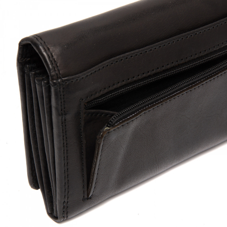 Portofel dama din piele naturala, The Chesterfield Brand, Lentini, cu protectie anti scanare RFID, Negru [2]