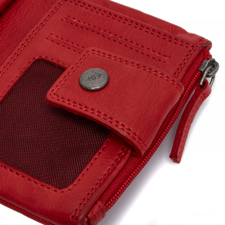 Portofel dama din piele naturala, The Chesterfield Brand, Mavona, cu protectie anti scanare RFID, Rosu [2]