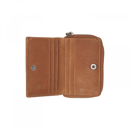 Portofel dama din piele naturala, The Chesterfield Brand, Osum, cu protectie anti scanare RFID, Maro coniac [2]