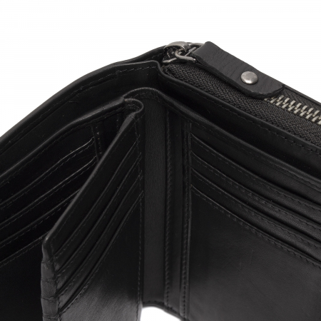 Portofel dama din piele naturala, The Chesterfield Brand, Salviano, cu protectie anti scanare RFID, Negru [1]