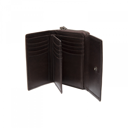 Portofel dama din piele naturala, The Chesterfield Brand, Salviano, cu protectie anti scanare RFID, Maro inchis [1]