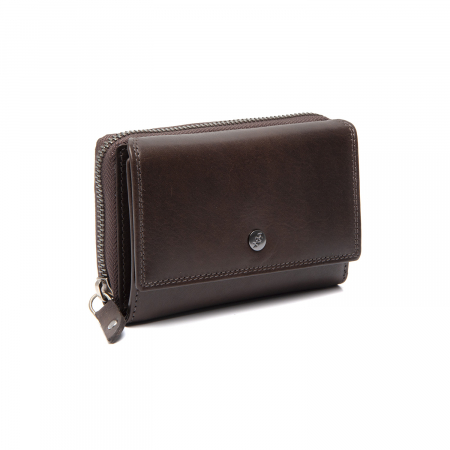Portofele - Portofel dama din piele naturala, The Chesterfield Brand, Salviano, cu protectie anti scanare RFID, Maro inchis