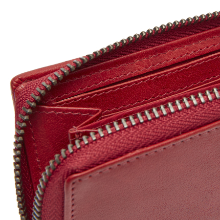 Portofel dama din piele naturala, The Chesterfield Brand, Sionel, cu protectie anti scanare RFID, Rosu [3]