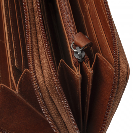 Portofel dama, The Chesterfield Brand, cu protectie anti scanare RFID, din piele naturala, Hadley, Maro coniac [2]
