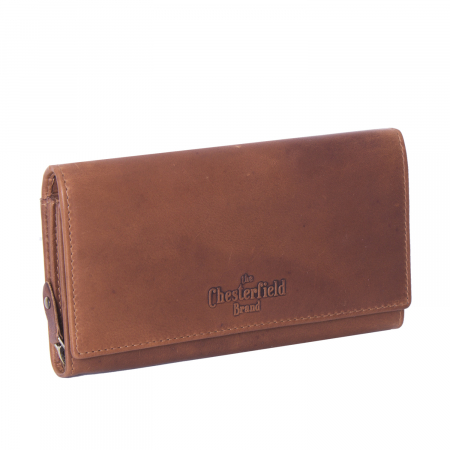 Portofele - Portofel dama, The Chesterfield Brand, cu protectie anti scanare RFID, din piele naturala, Mirthe, Maro coniac