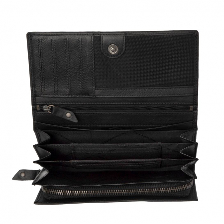 Portofel dama, The Chesterfield Brand, cu protectie anti scanare RFID, din piele naturala nappa, Arvento, Negru [2]