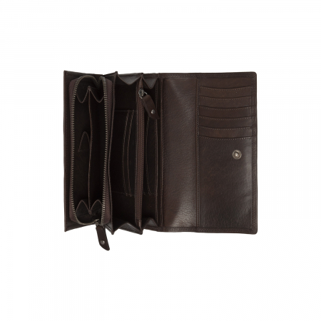 Portofel dama, The Chesterfield Brand, cu protectie anti scanare RFID, din piele naturala, Rivalto, Maro inchis [1]