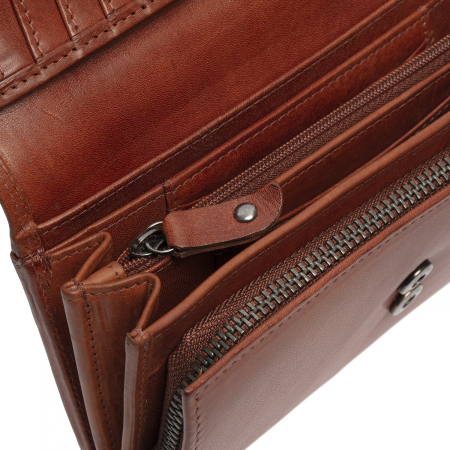 Portofel dama, The Chesterfield Brand, cu protectie anti scanare RFID, din piele naturala, Rivalto, Maro coniac [2]