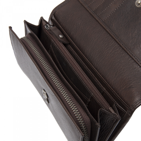 Portofel dama, The Chesterfield Brand, cu protectie anti scanare RFID, din piele naturala, Rivalto, Maro inchis [2]