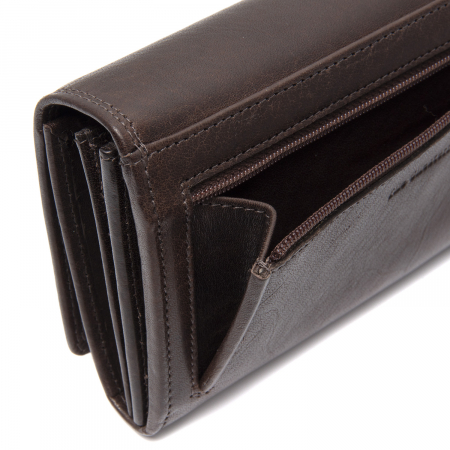 Portofel dama, The Chesterfield Brand, cu protectie anti scanare RFID, din piele naturala, Rivalto, Maro inchis [3]