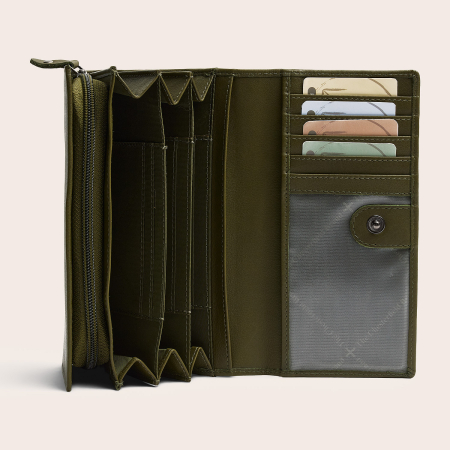Portofel dama, The Chesterfield Brand, cu protectie anti scanare RFID, din piele naturala Valetta, Verde olive [1]