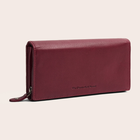 Portofele - Portofel dama, The Chesterfield Brand, cu protectie anti scanare RFID, din piele naturala Valetta, Rosu inchis