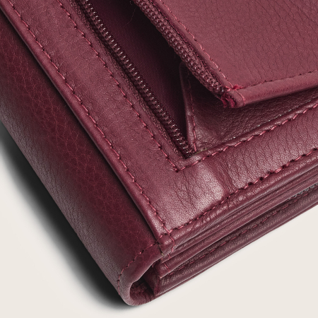 Portofel dama, The Chesterfield Brand, cu protectie anti scanare RFID, din piele naturala Valetta, Rosu inchis [5]