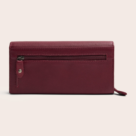 Portofel dama, The Chesterfield Brand, cu protectie anti scanare RFID, din piele naturala Valetta, Rosu inchis [4]