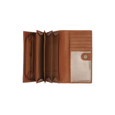 Portofel dama, The Chesterfield Brand, cu protectie anti scanare RFID, din piele naturala Valetta, Maro coniac [1]