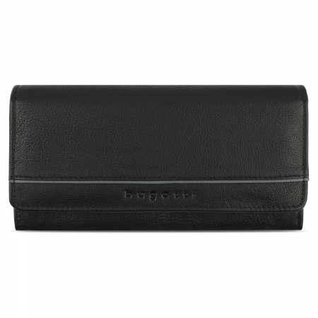 Portofel de dama, bugatti, din piele naturala, Banda 501, Negru [4]