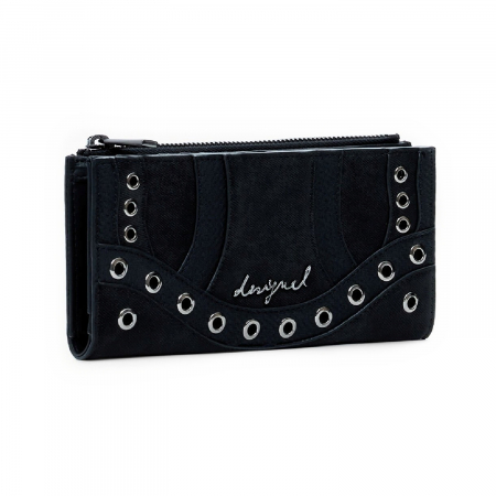 Portofele - Portofel de dama, Desigual, seria Snake Patch Pia, Negru
