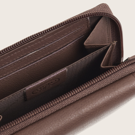Portofel de dama, din piele naturala cu protectie RFID, The Chesterfield Brand, Orveta -  Taupe inchis [5]