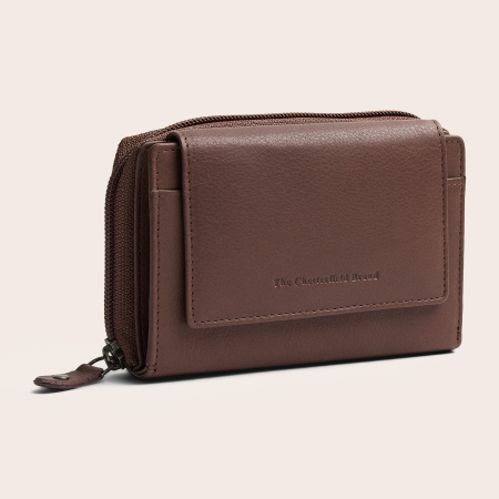 Portofele - Portofel de dama, din piele naturala cu protectie RFID, The Chesterfield Brand, Orveta -  Taupe inchis