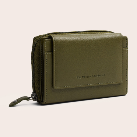 Portofele - Portofel de dama, din piele naturala cu protectie RFID, The Chesterfield Brand, Orveta - Verde olive