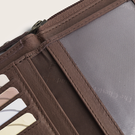 Portofel de dama, din piele naturala cu protectie RFID, The Chesterfield Brand, Orveta -  Taupe inchis [9]