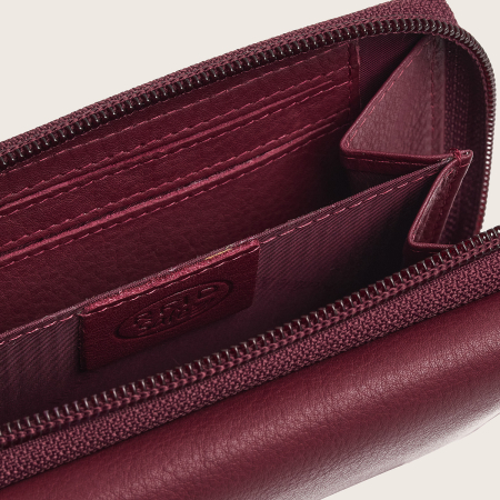 Portofel de dama, din piele naturala cu protectie RFID, The Chesterfield Brand, Orveta - Visiniu [5]