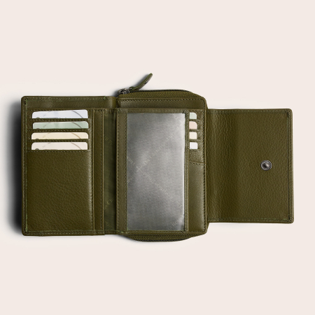 Portofel de dama, din piele naturala cu protectie RFID, The Chesterfield Brand, Orveta - Verde olive [4]