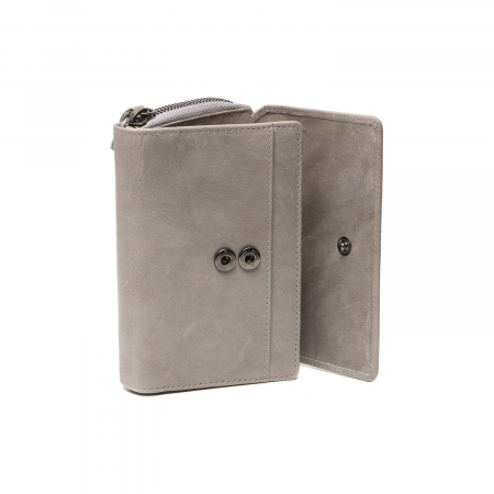 Portofel de dama, din piele naturala cu protectie RFID, The Chesterfield Brand, Rhodos, Gri [2]