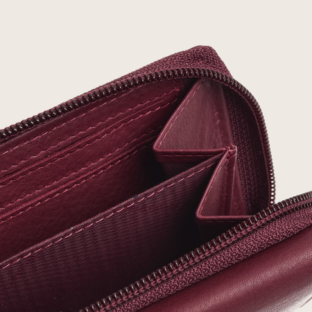 Portofel de dama, din piele naturala cu protectie RFID, The Chesterfield Brand, Zelan - Visiniu [5]