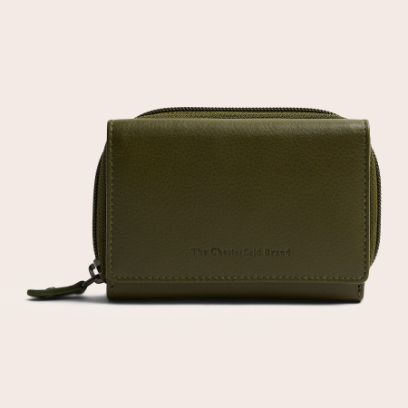 Portofel de dama, din piele naturala cu protectie RFID, The Chesterfield Brand, Zelan - Verde olive [1]