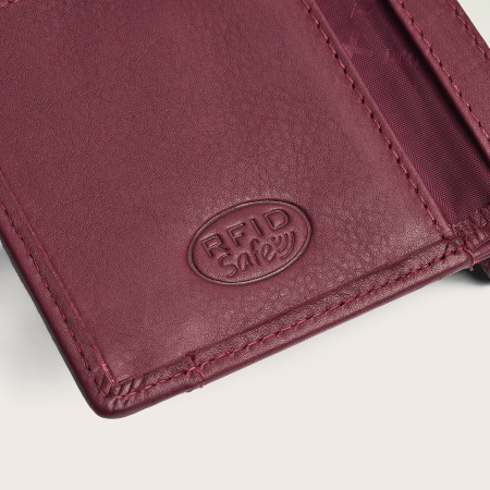 Portofel de dama, din piele naturala cu protectie RFID, The Chesterfield Brand, Zelan - Visiniu [7]