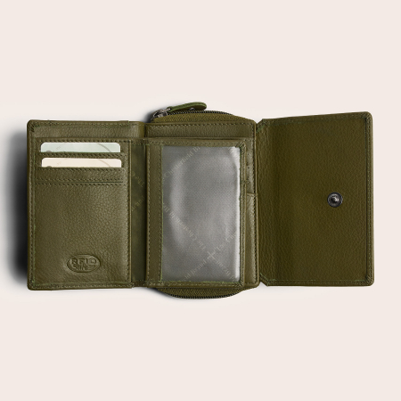 Portofel de dama, din piele naturala cu protectie RFID, The Chesterfield Brand, Zelan - Verde olive [4]