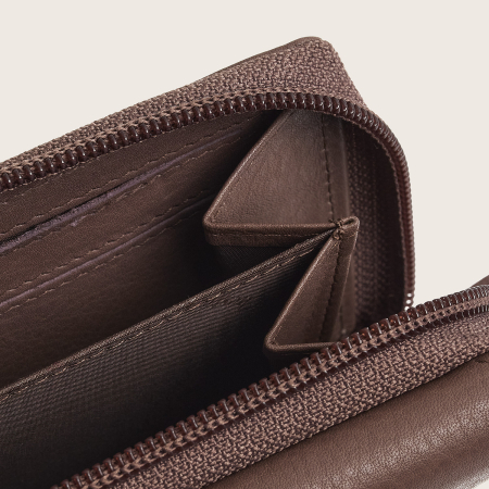 Portofel de dama, din piele naturala cu protectie RFID, The Chesterfield Brand, Zelan - Taupe inchis [7]