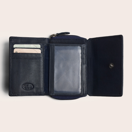 Portofel de dama, din piele naturala cu protectie RFID, The Chesterfield Brand, Zelan - Bleumarin [3]