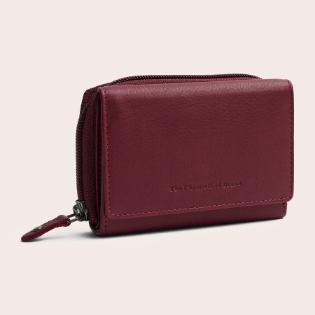 Dama - Portofel de dama, din piele naturala cu protectie RFID, The Chesterfield Brand, Zelan - Visiniu