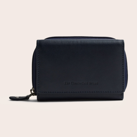 Portofel de dama, din piele naturala cu protectie RFID, The Chesterfield Brand, Zelan - Bleumarin [1]