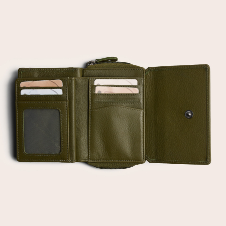 Portofel de dama, din piele naturala cu protectie RFID, The Chesterfield Brand, Zelan - Verde olive [3]