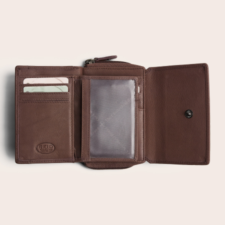 Portofel de dama, din piele naturala cu protectie RFID, The Chesterfield Brand, Zelan - Taupe inchis [3]