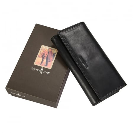 Portofel dublu, de dama, Gianni Conti, piele naturala, seria 9408144, Negru [3]
