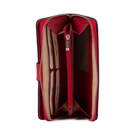 Portofel de dama, Gianni Conti, piele naturala, 588388, cu protectie RFID, Rosu [1]