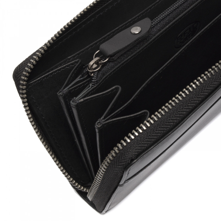 Portofel din piele naturala The Chesterfield Brand, cu protectie anti scanare RFID, Livorno, Negru [1]