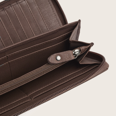 Portofel din piele naturala The Chesterfield Brand, cu protectie anti scanare RFID, Mirelle - Taupe inchis [7]