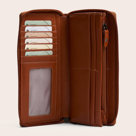 Portofel din piele naturala The Chesterfield Brand, cu protectie anti scanare RFID, Mirelle - Maro coniac [3]