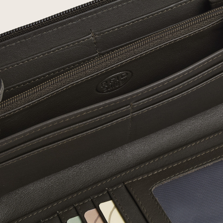 Portofel din piele naturala The Chesterfield Brand, cu protectie anti scanare RFID, Mirelle - Gri [8]
